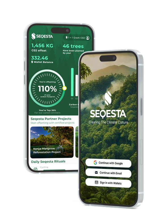 Sequesta mobile app mockup